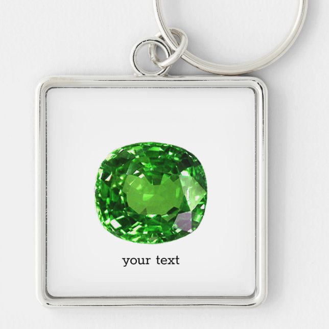 Emerald Gemstone, Green Key Ring (Front)