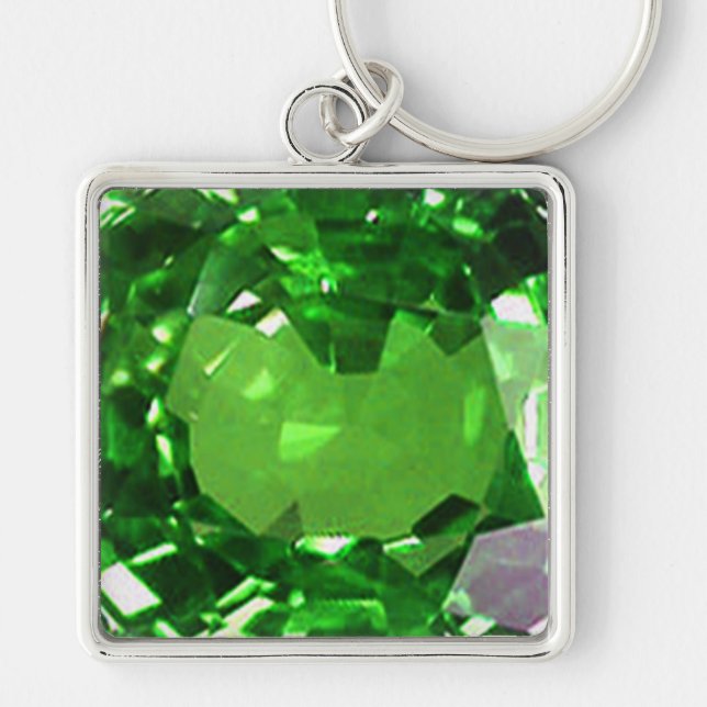 Emerald Gemstone, Green Keychain (Front)