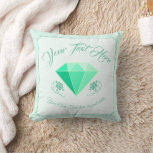 Emerald Gemstone. Jewellery. 55 Wedding Anniversar Cushion