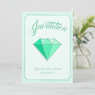 Emerald Gemstone. Jewellery. 55 Wedding Anniversar Invitation
