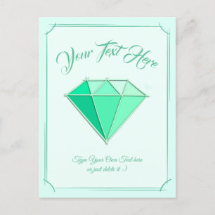 Emerald Gemstone. Jewellery. 55 Wedding Anniversar Postcard