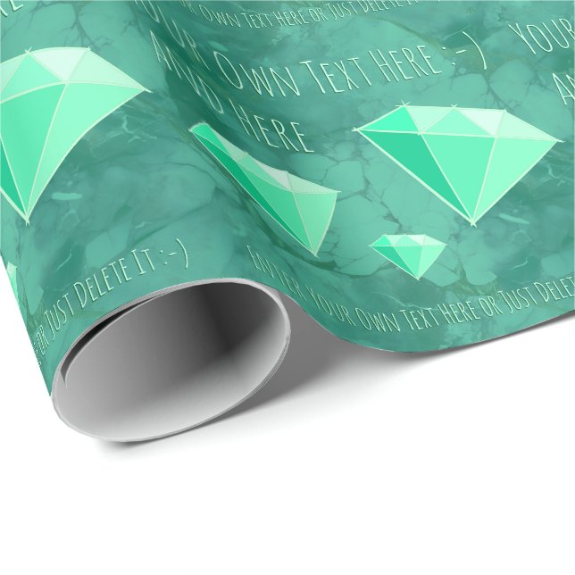 Emerald Gemstones. Jewellery Gift Wrapping Paper (Roll Corner)