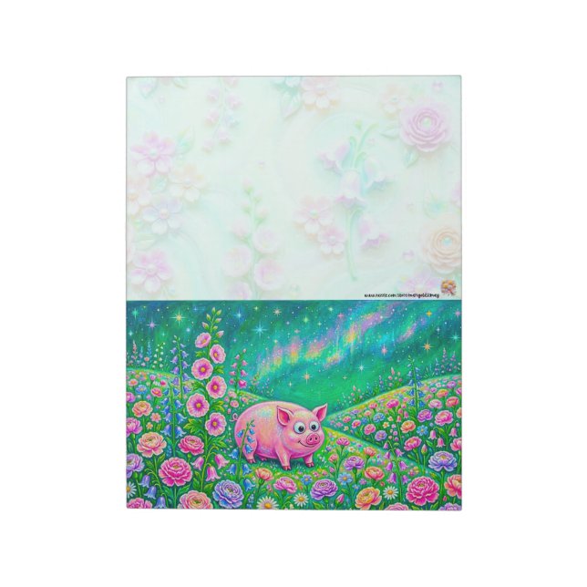 Emerald Glass Pig Notepad (Rotated)