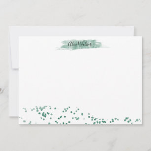 Emerald Glitter ⎢ Personalised Note Card