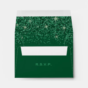 Emerald Glitz Glitter Wedding, Response Envelope