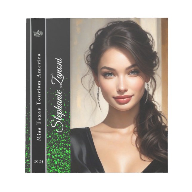 Emerald Glitz Pageant Autograph Pad (Front)