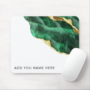 Emerald Gold Add Your Text Custom Mouse Pad