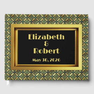Emerald & Gold Art Deco Guest Book