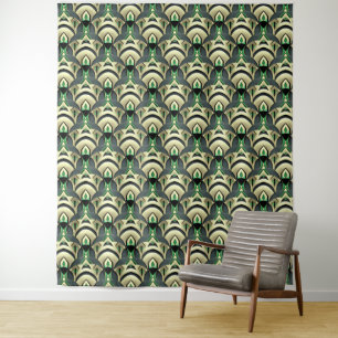 Emerald & Gold Art Deco Photo Backdrop Tapestry