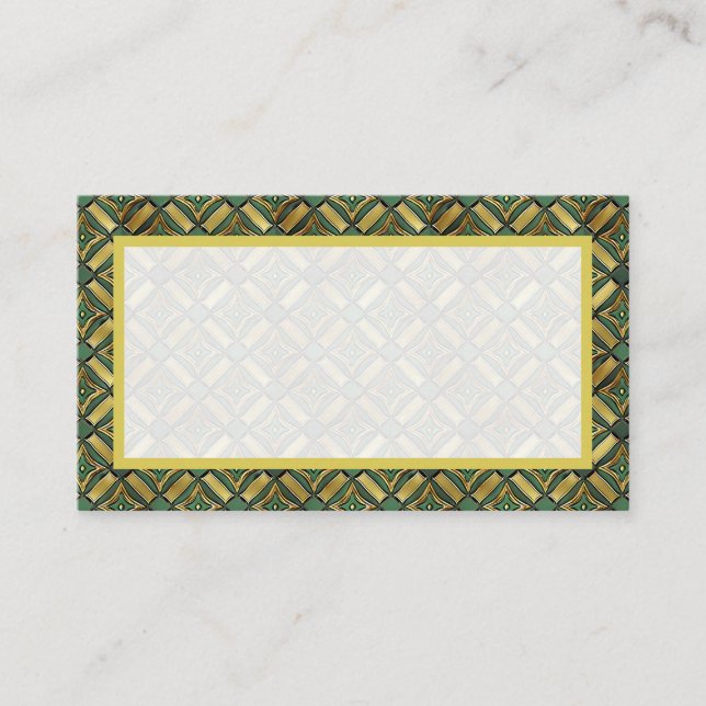 Emerald & Gold Art Deco Place Card (Front)