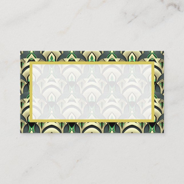 Emerald & Gold Art Deco Place Card (Front)