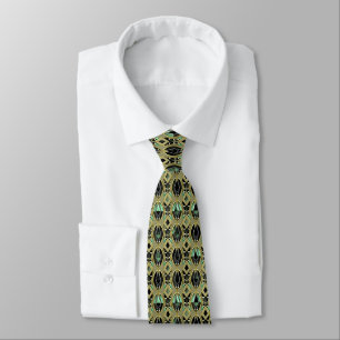 Emerald & Gold Art Deco Tie