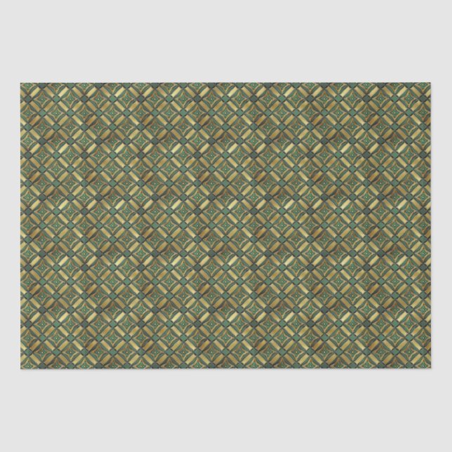 Emerald & Gold Art Deco Tissue Paper (Front)
