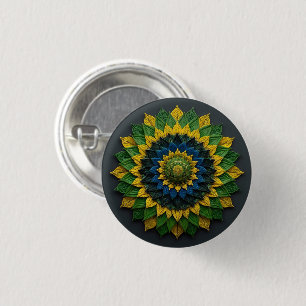 Emerald & Gold Foliage - Enamel Pin