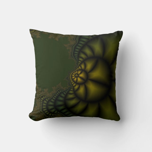 Emerald Gold fractal pillow (Front)