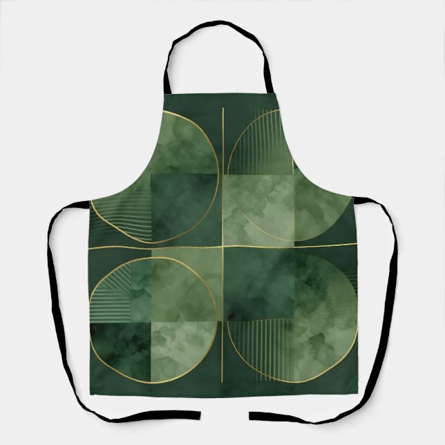 Emerald Gold Geometric Harmony Apron (Front)