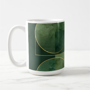 Emerald Gold Geometric Harmony Coffee Mug