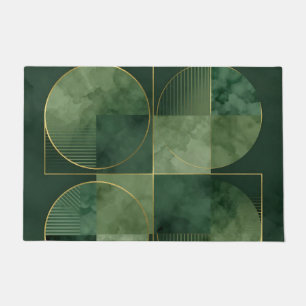 Emerald Gold Geometric Harmony Doormat