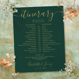 Emerald Gold Schedule Wedding Itinerary Timeline