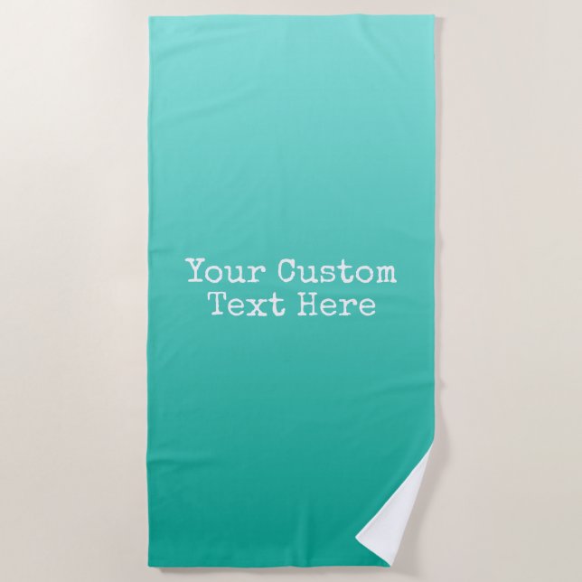 Emerald Gradient custom text beach towel (Front)