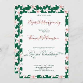 Emerald Gree Floral Commitment Ceremony Invitation