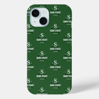 Emerald Green 1-initial Golfer Monogram allover