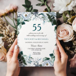 Emerald Green 55th Wedding Anniversary Invite<br><div class="desc">Emerald Green 55th Wedding Anniversary Invite
Matching collection in Niche and Nest store.
elegant painted watercolor botanical floral design.</div>