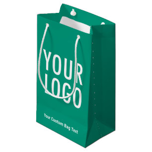 Emerald Green 8.5 inch Gift Bag Company Logo Small