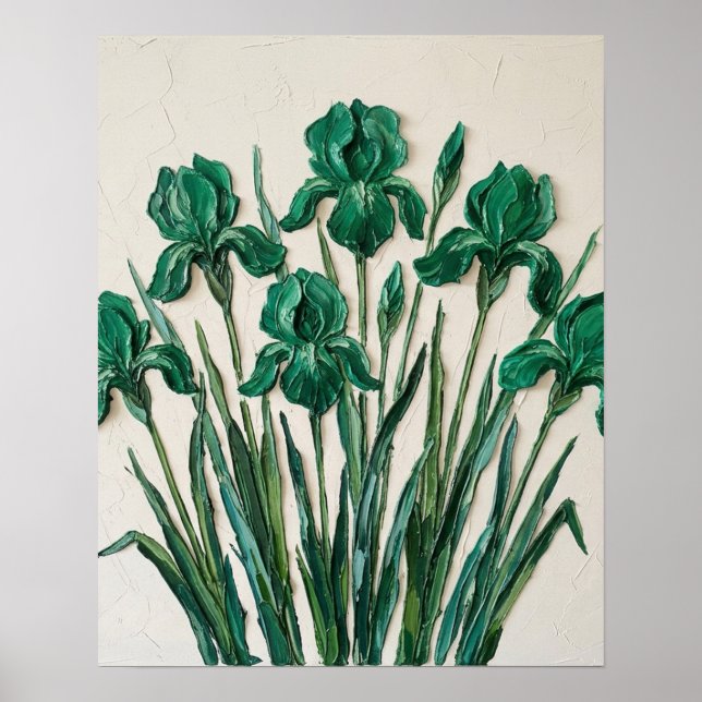 Emerald Green Abstract Canvas Art Poster (Front)