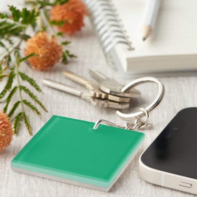 Emerald Green Acrylic Keychain – Customisable (Front Right)