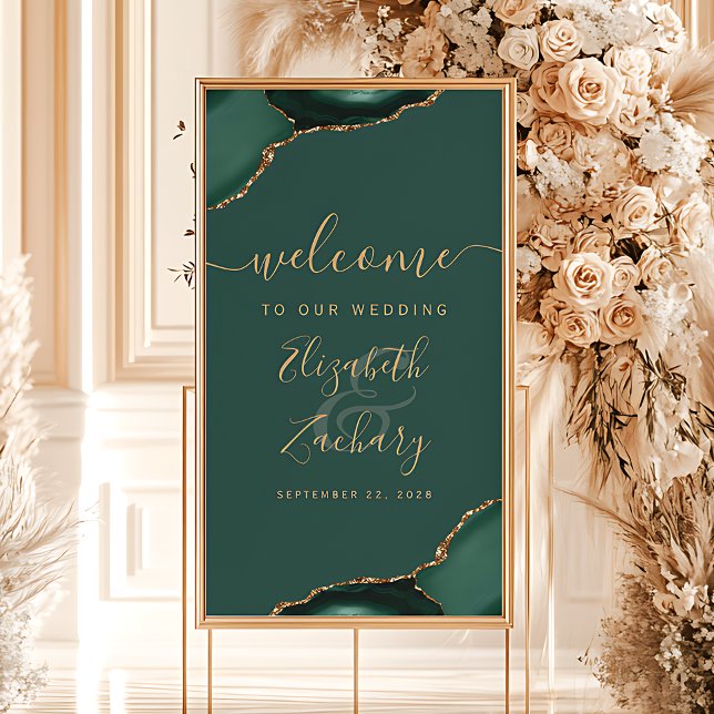 Emerald Green Agate 32x48 Wedding Welcome Poster (Creator Uploaded)