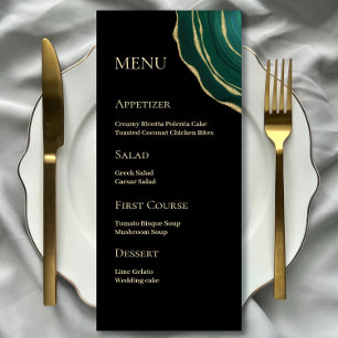 Emerald green agate black menu