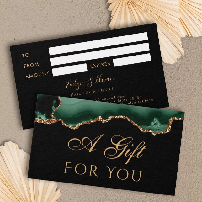emerald green Agate on Black Gift Card (Creator Uploaded)