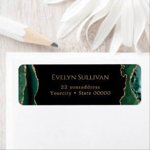 emerald green agate return address label
