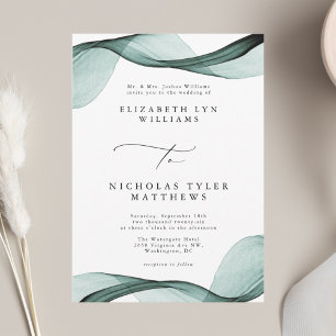 Emerald Green All-in-One Wedding Invitations
