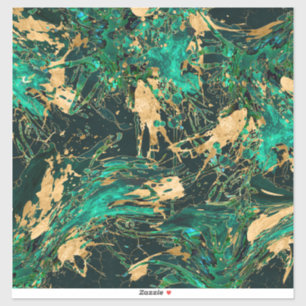 Emerald Green and Gold abstract