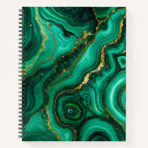 Emerald Green and Gold Agate Notebook