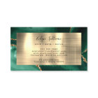 Emerald Green and Gold Foil Agate Business Card