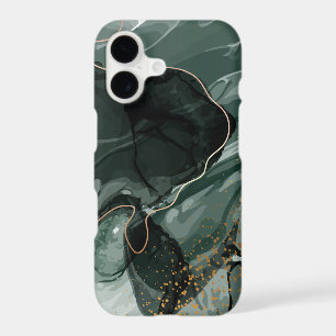 Emerald Green and Gold Marble, Marble Background