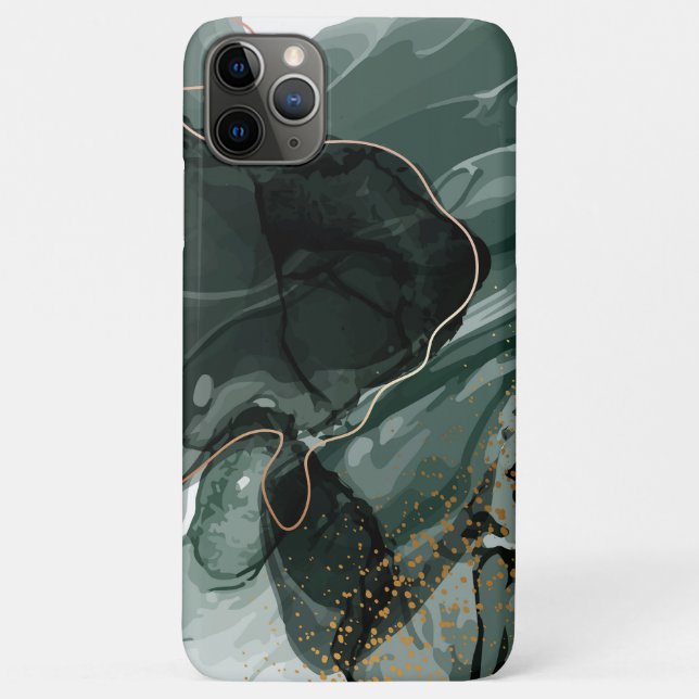 Emerald Green and Gold Marble, Marble Background Case-Mate iPhone Case (Back)