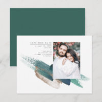 Emerald Green and Gold Modern Save the Date Photo
