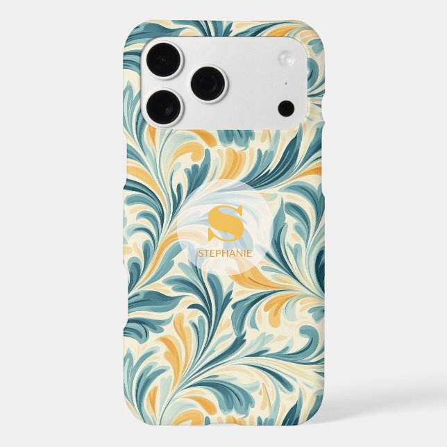 Emerald Green and Gold Paisley Leaf Pattern (Back)