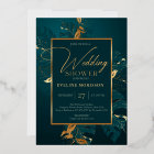 Emerald green and real gold foil wedding shower