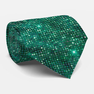 Emerald Green and Silver Sparkles  Tie