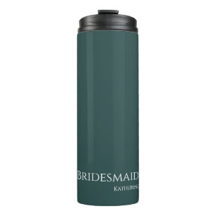Emerald Green and White-Bridesmaid- Thermal Tumbler