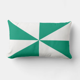 Emerald Green and White Pinwheel Lumbar Cushion