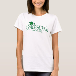 Emerald Green and White Shamrock Bridesmaid Tee