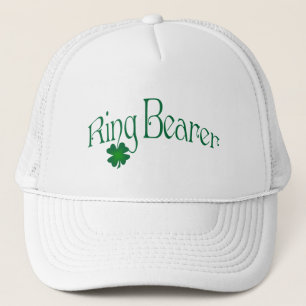 Emerald Green and White Shamrock Ring Bearer Cap