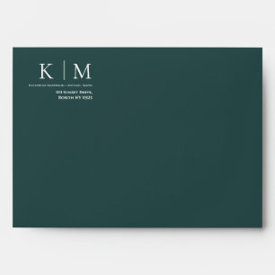 Emerald Green and White-Wedding- Envelope