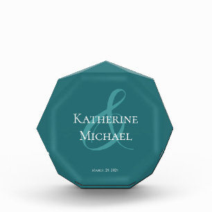 Emerald Green and White--Wedding Keepsake- Photo Block